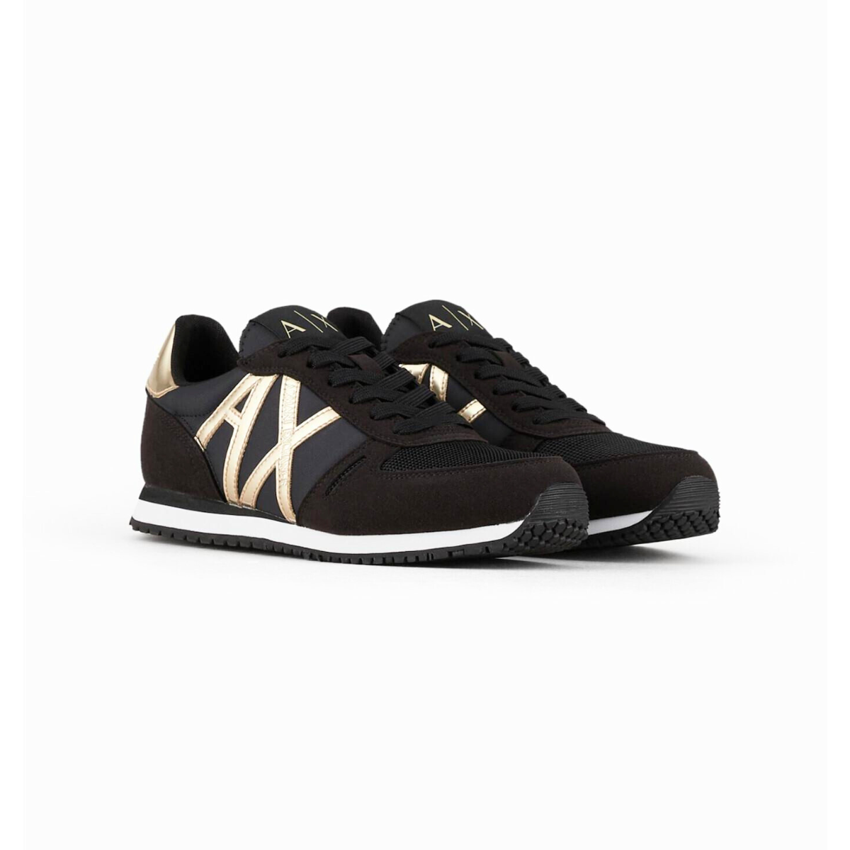 ARMANI EXCHANGE Logo Lace-Up XUX137 Sneakers - BLKGLD