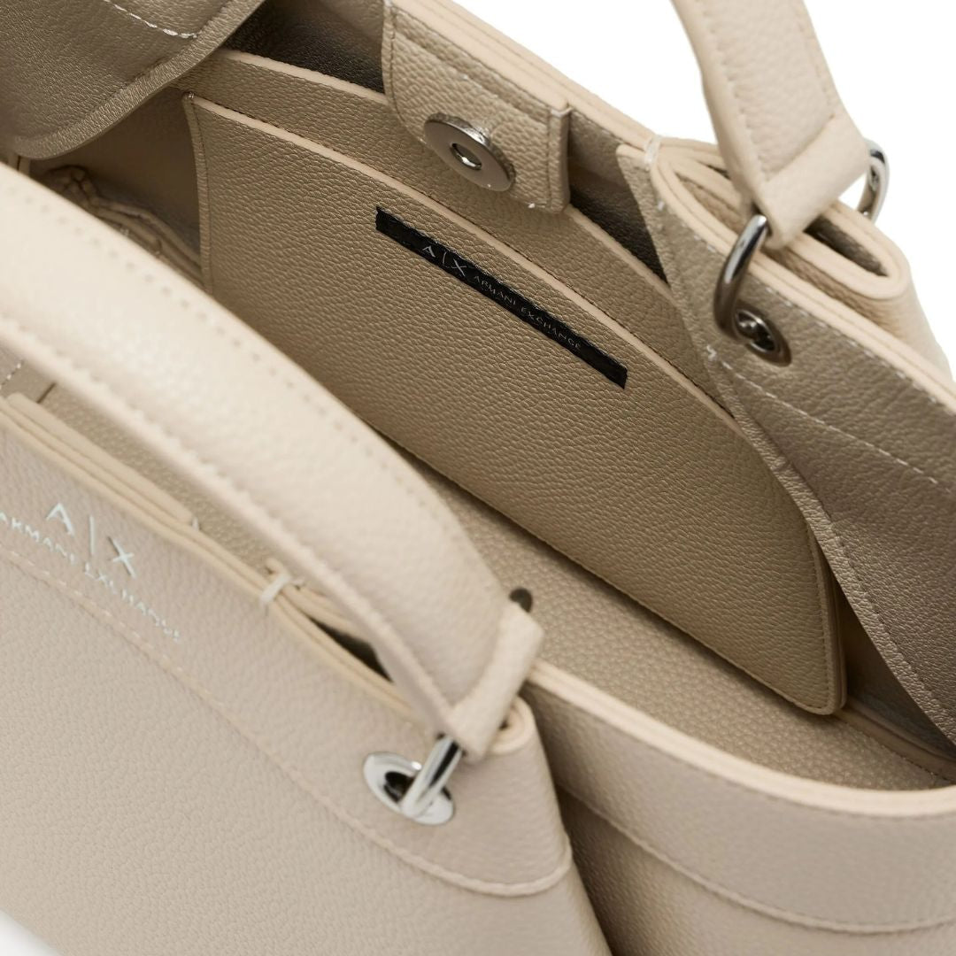 Armani Exchange Medium Top Handle Tote Bag Women - BEG - Beige