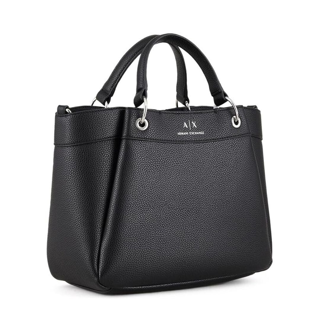 Armani Exchange Medium Top Handle Tote Bag Women - BLK - Black