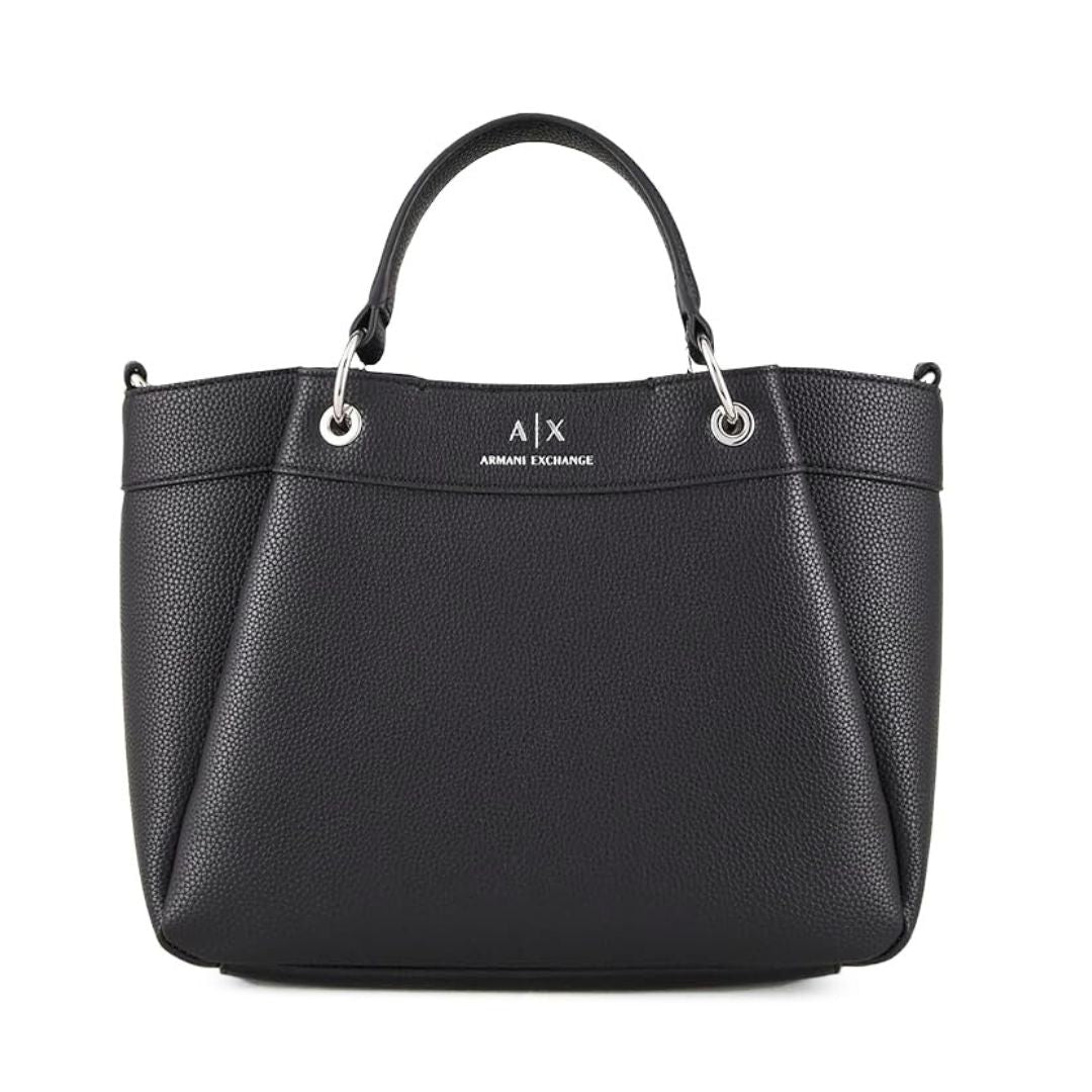 Armani Exchange Medium Top Handle Tote Bag Women - BLK - Black