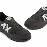 ARMANI EXCHANGE Mesh Suede Sneakers Men XUX169-DRKOLV - Dark Olive / 43