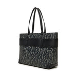 ARMANI EXCHANGE Natural Fabric Monogram Tote Bag - GRYBLK - Gray-Black