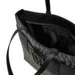 ARMANI EXCHANGE Natural Fabric Monogram Tote Bag - GRYBLK - Gray-Black