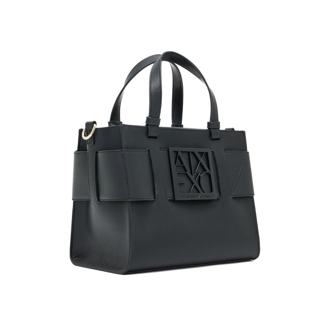 ARMANI EXCHANGE Natural Fabric Shopper Bag - BLK - Black