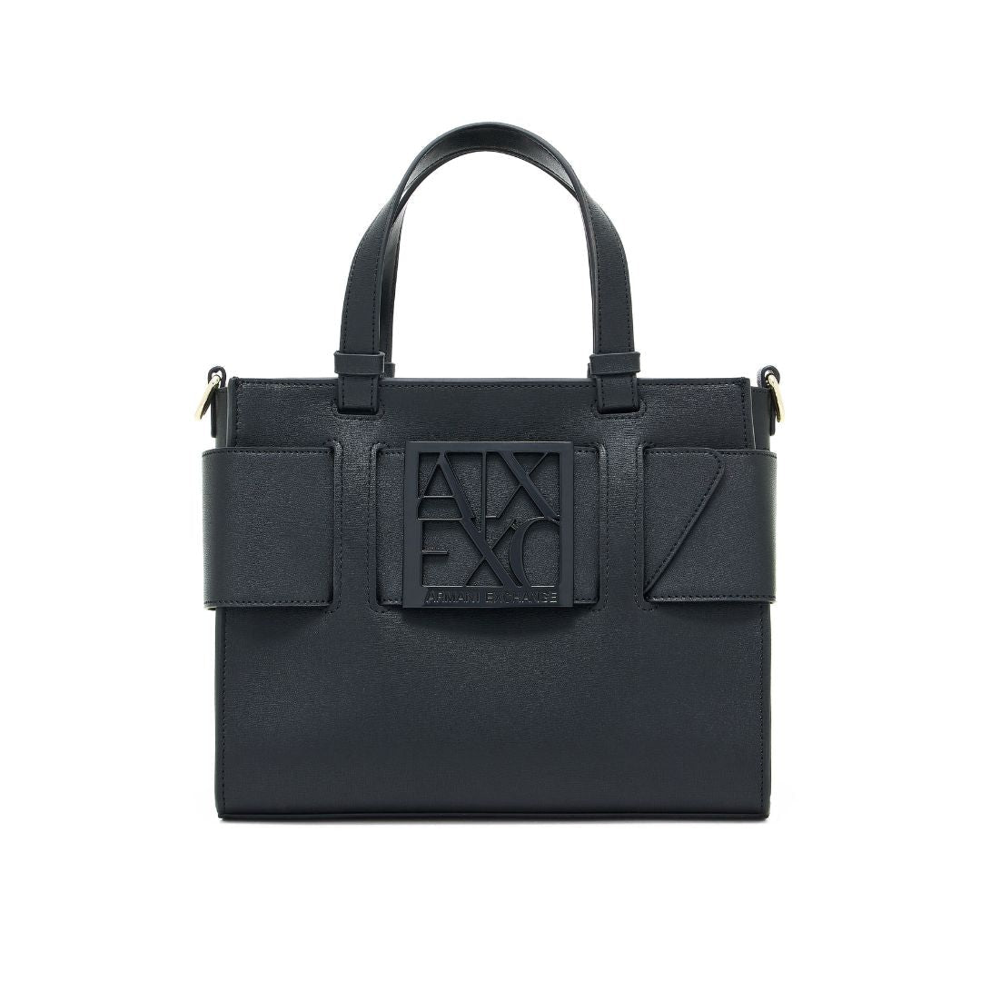 ARMANI EXCHANGE Natural Fabric Shopper Bag - BLK - Black