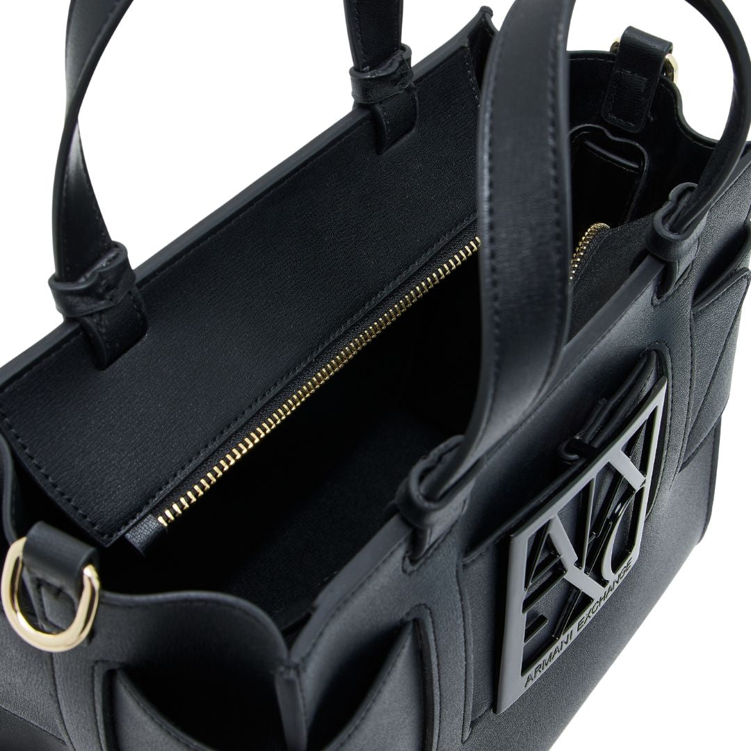 ARMANI EXCHANGE Natural Fabric Shopper Bag - BLK - Black