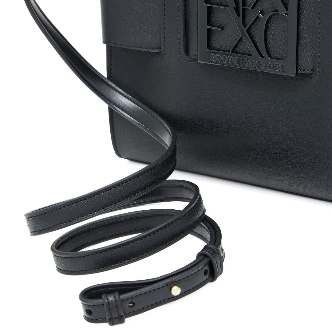 ARMANI EXCHANGE Natural Fabric Shopper Bag - BLK - Black