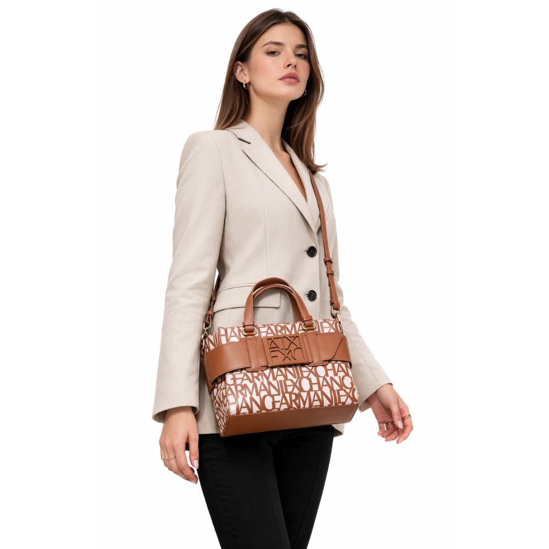 ARMANI EXCHANGE Natural Fabric Shopper Bag - BRN - Brown