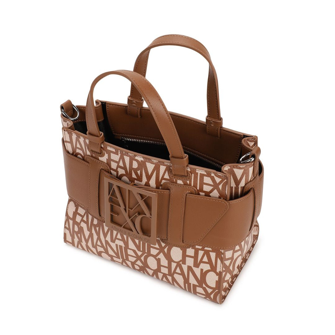 ARMANI EXCHANGE Natural Fabric Shopper Bag - BRN - Brown