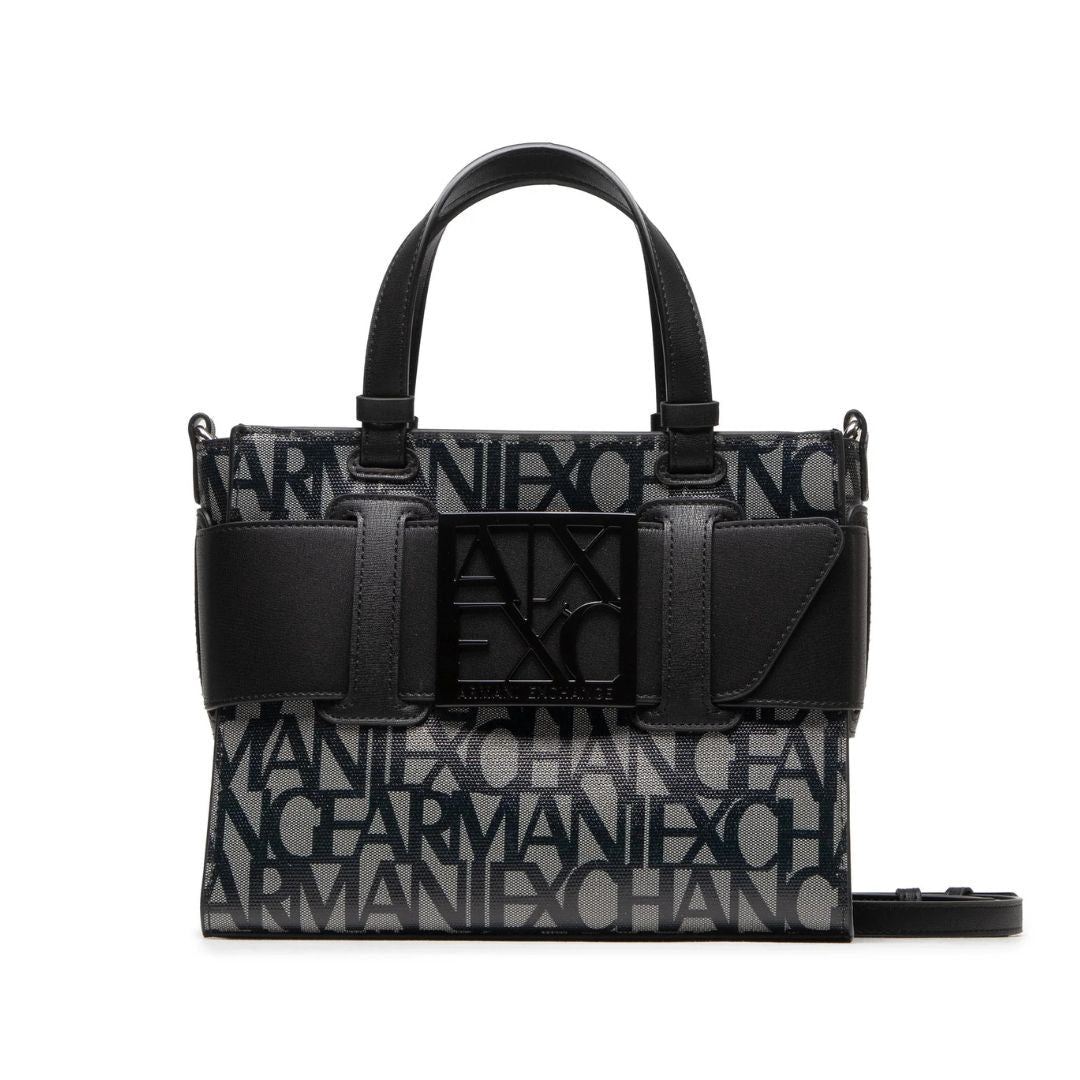 ARMANI EXCHANGE Natural Fabric Shopper Bag - GRYBLK - Gray-Black