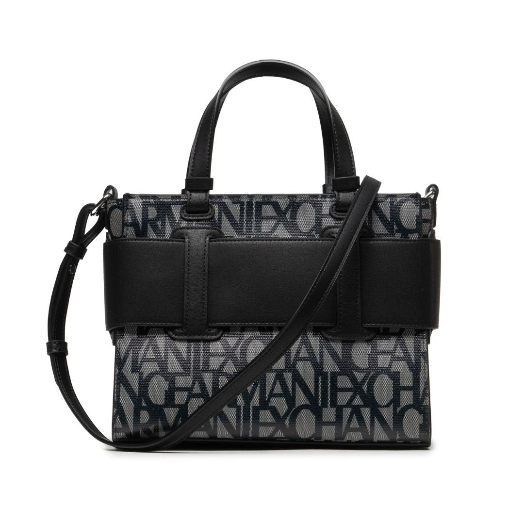 ARMANI EXCHANGE Natural Fabric Shopper Bag - GRYBLK - Gray-Black