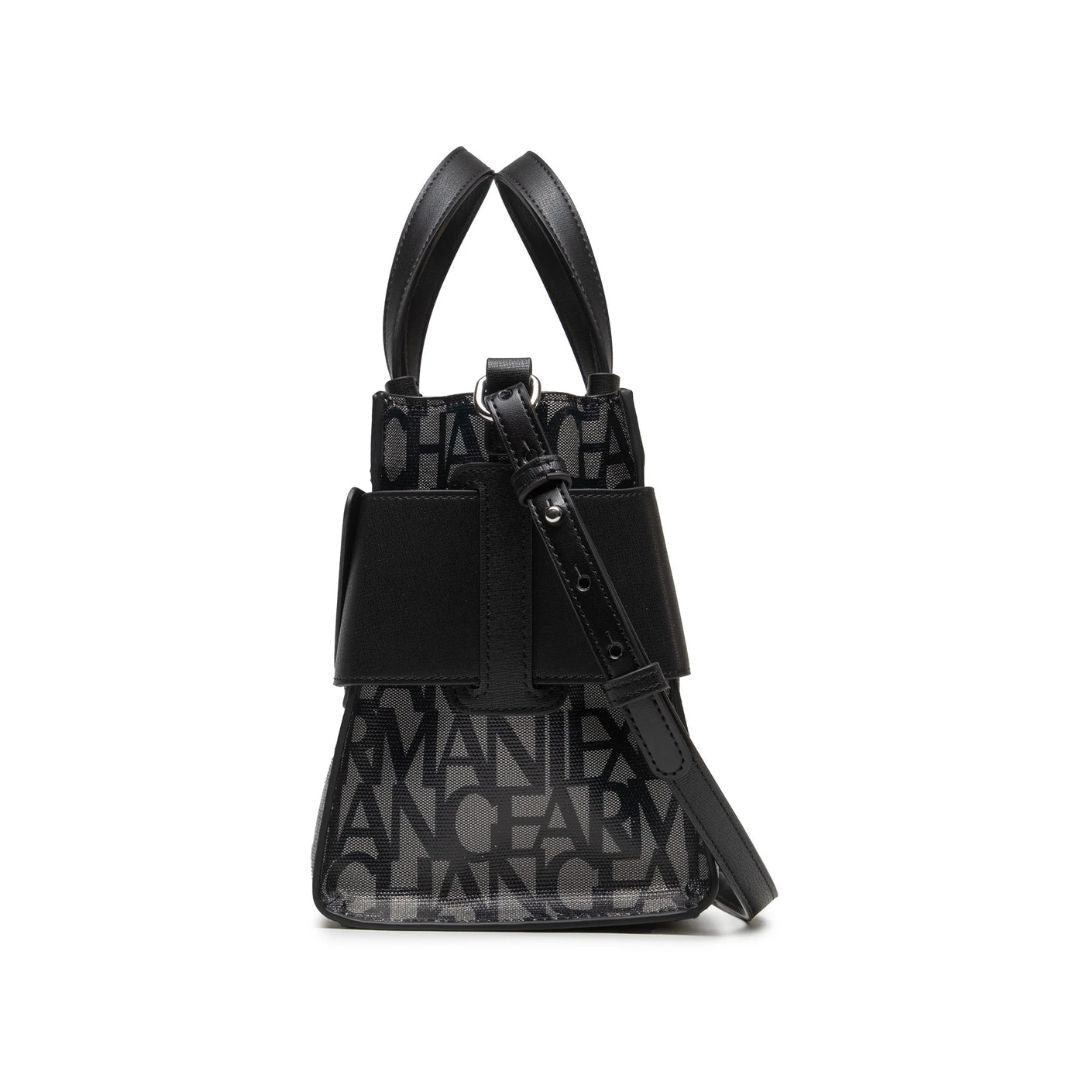 ARMANI EXCHANGE Natural Fabric Shopper Bag - GRYBLK - Gray-Black