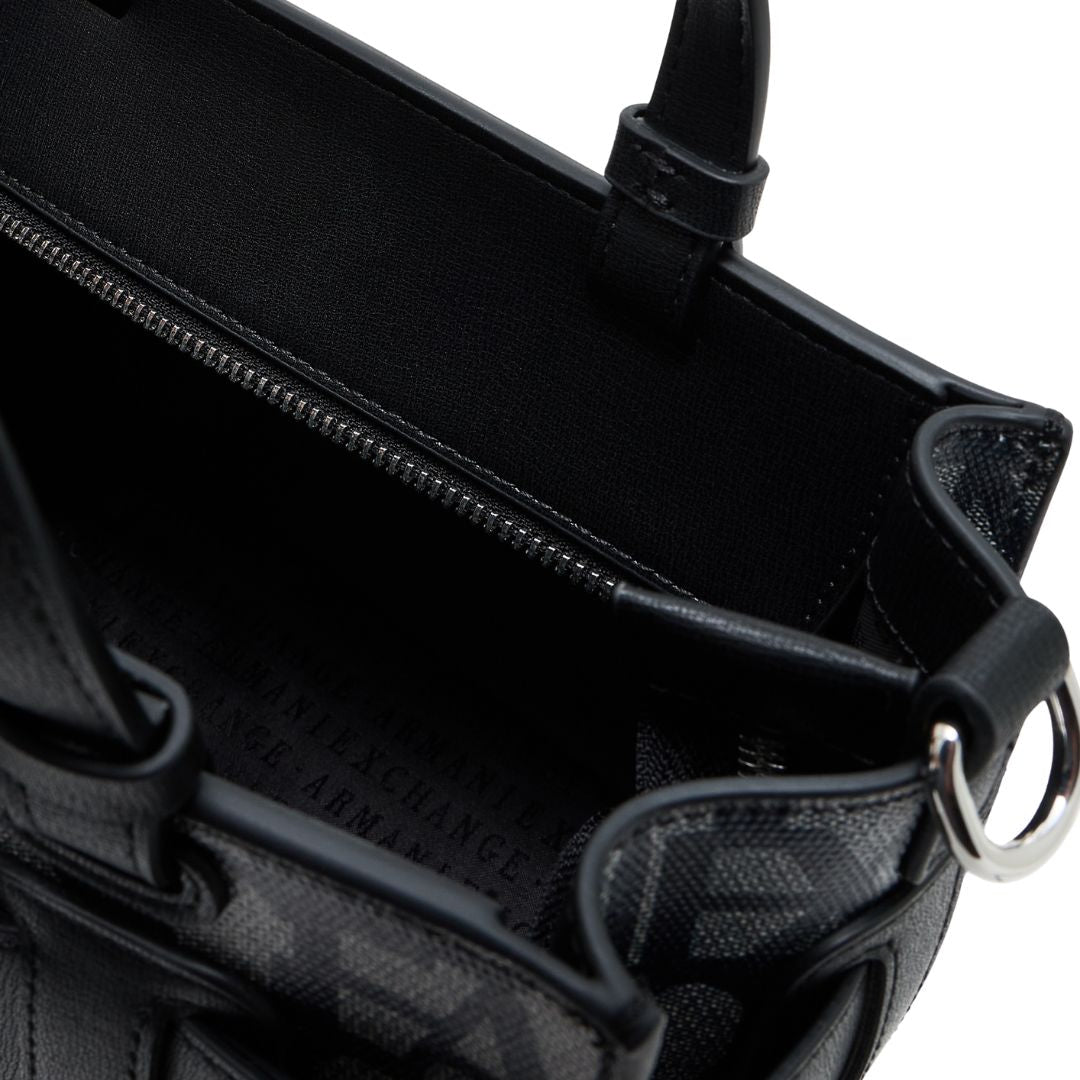 ARMANI EXCHANGE Natural Fabric Shopper Bag - GRYBLK - Gray-Black