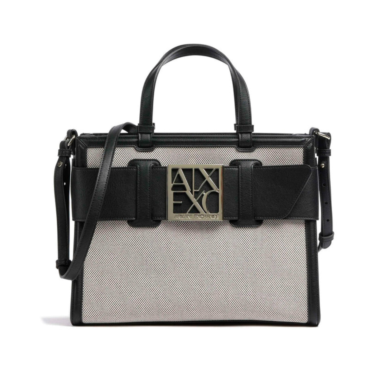 ARMANI EXCHANGE Natural Fabric Shopper - BEGBLK - Beige-Black