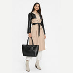 ARMANI EXCHANGE Natural Fabric Tote Bag - BLK - Black
