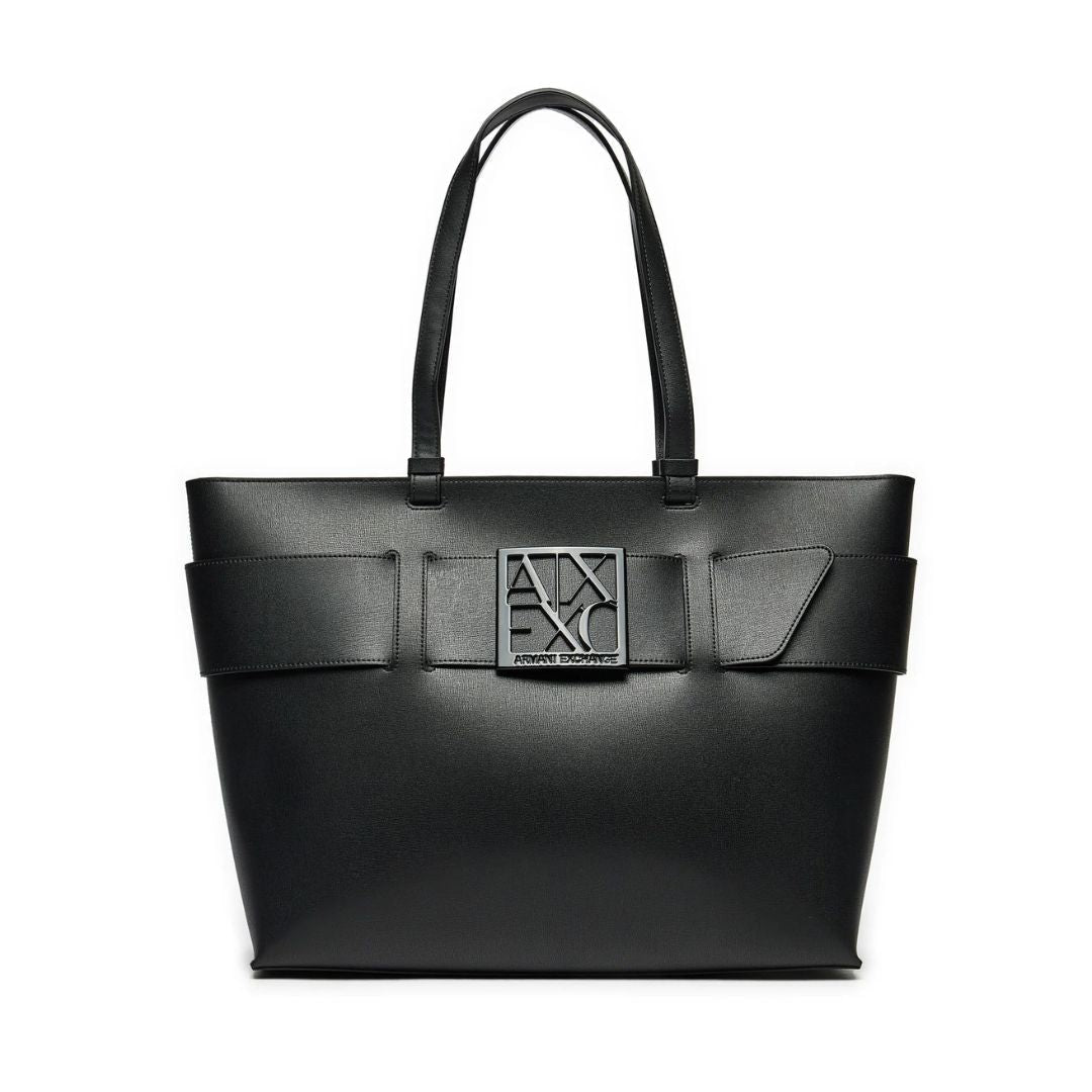ARMANI EXCHANGE Natural Fabric Tote Bag - BLK - Black
