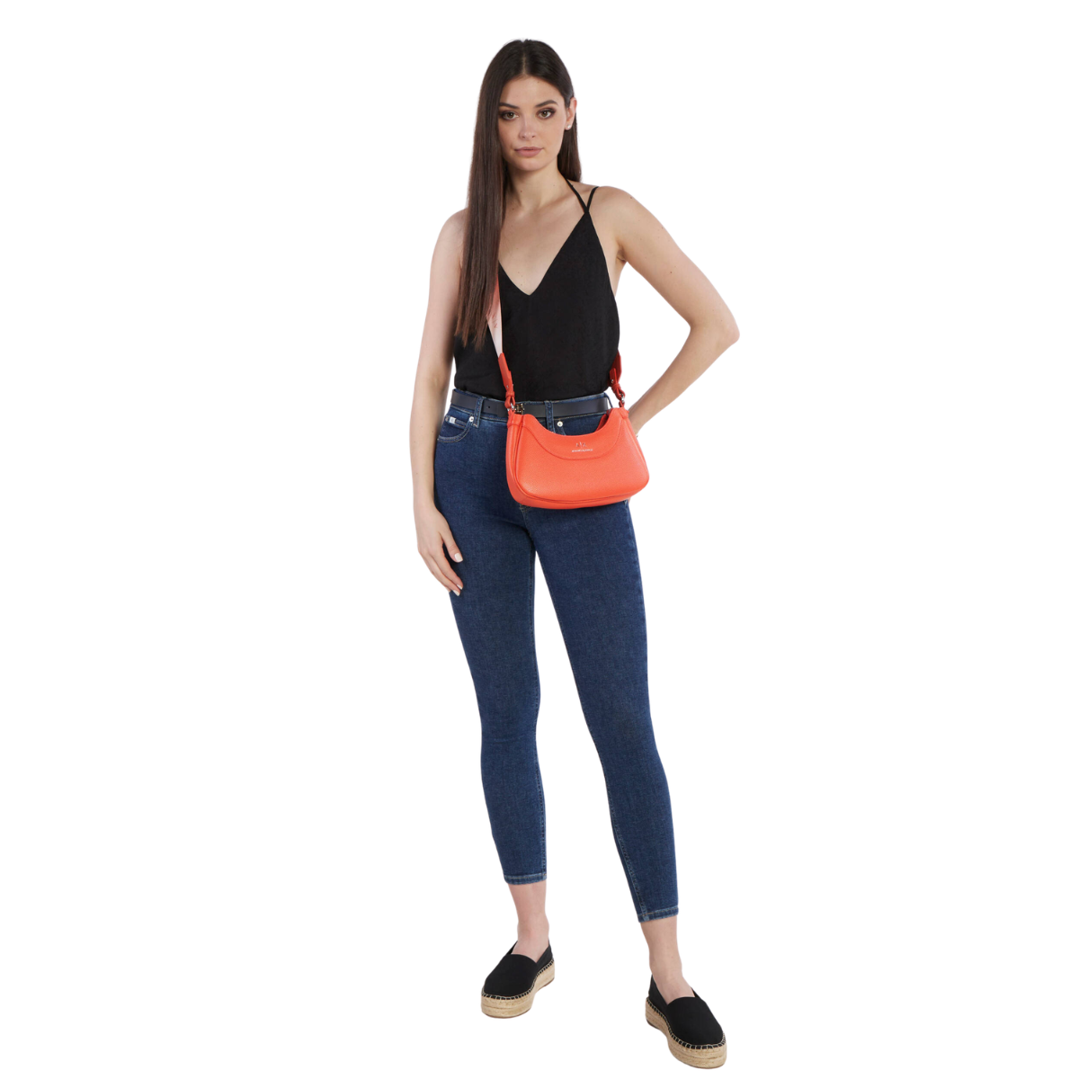 Armani Exchange Oval Crossbody Bag - ORG - Orange