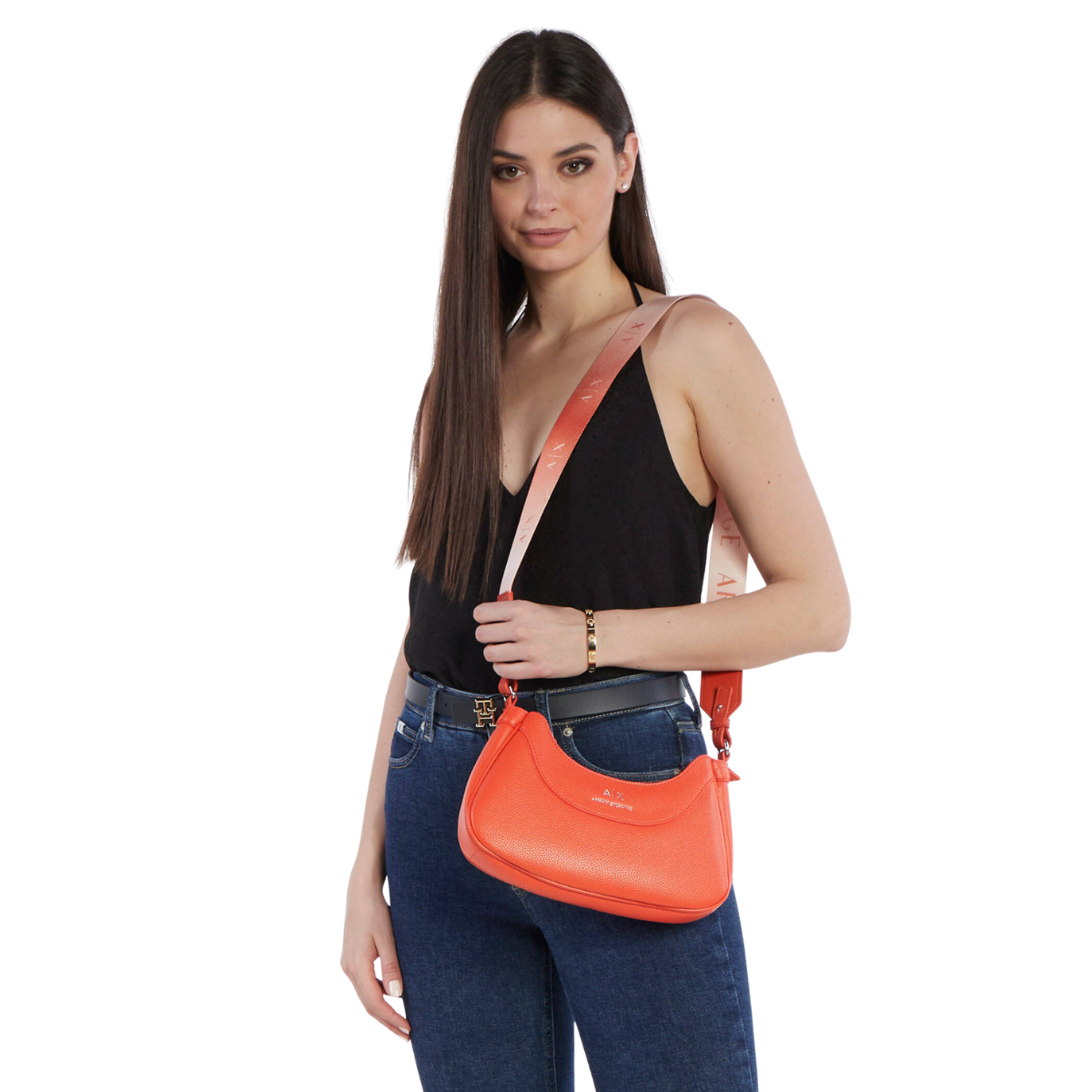 Armani Exchange Oval Crossbody Bag - ORG - Orange