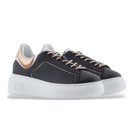 ARMANI EXCHANGE Platform Sneakers Women XDX108-BLKRSE - Black/ Rose Gold / 36