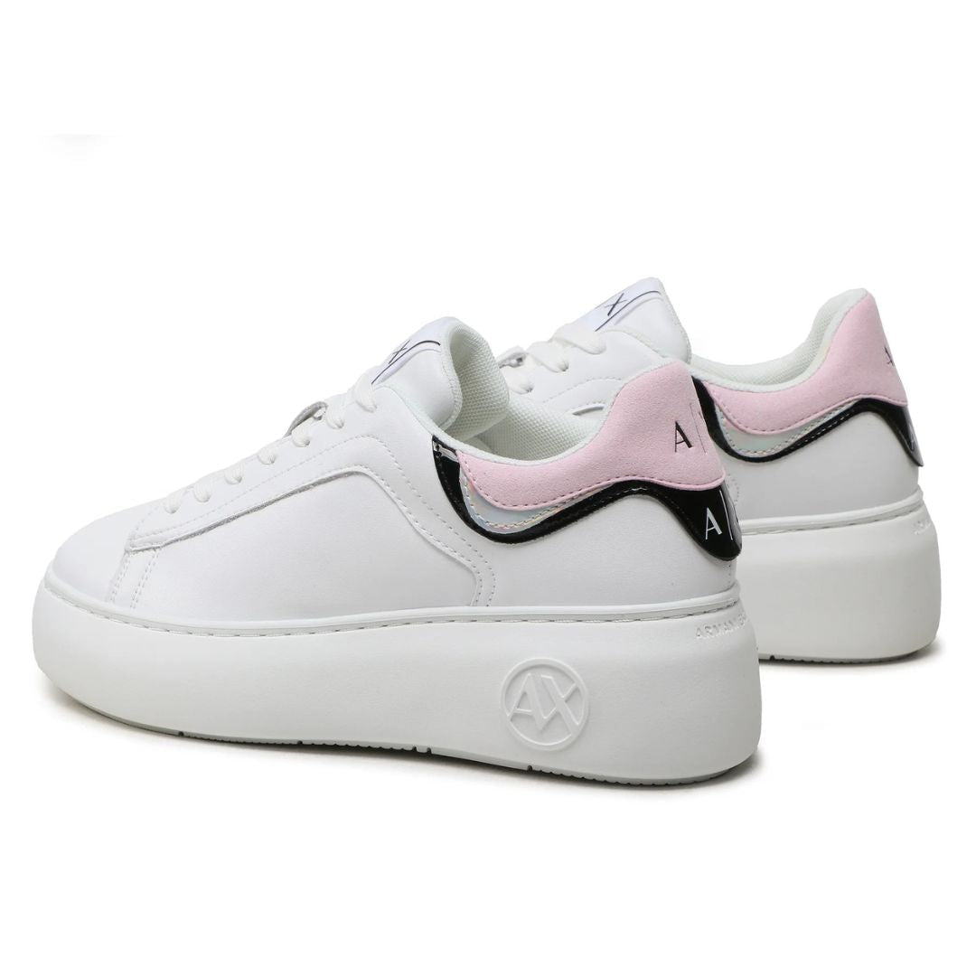 ARMANI EXCHANGE Platform Sneakers Women XDX108-WHTRSE - White/ Rose / 38
