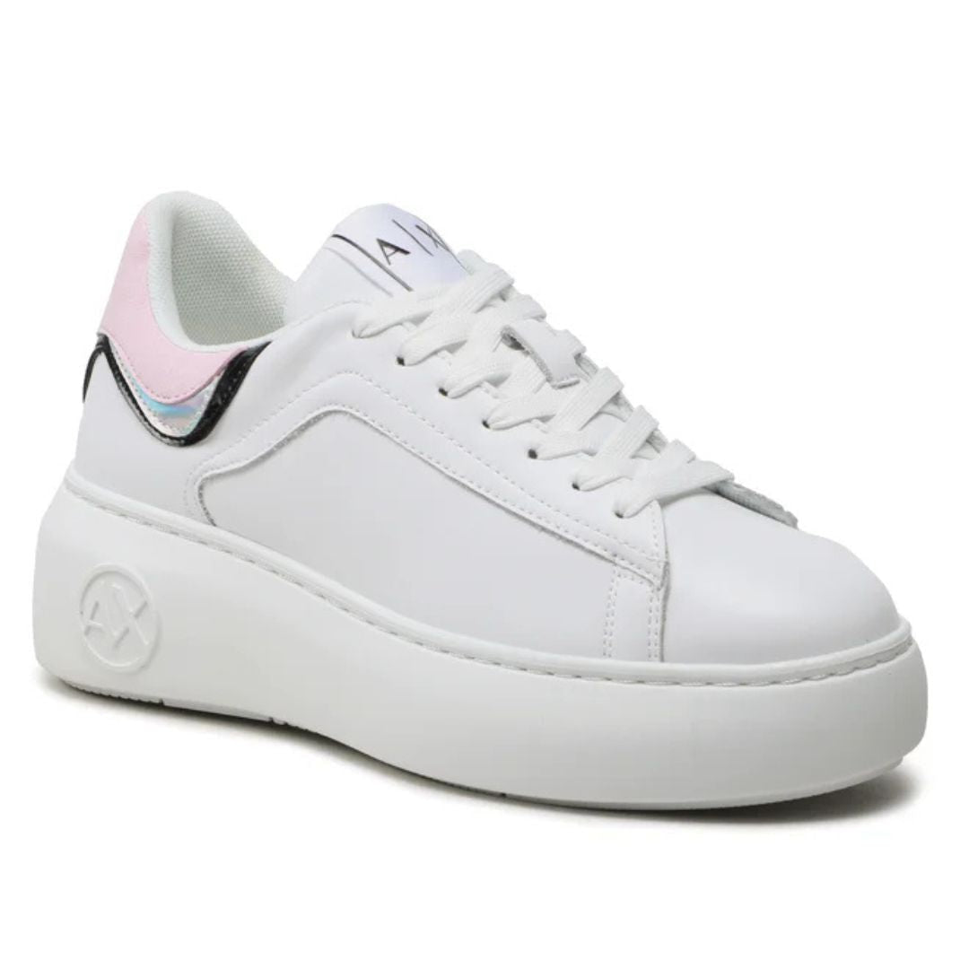 ARMANI EXCHANGE Platform Sneakers Women XDX108-WHTRSE - White/ Rose / 38