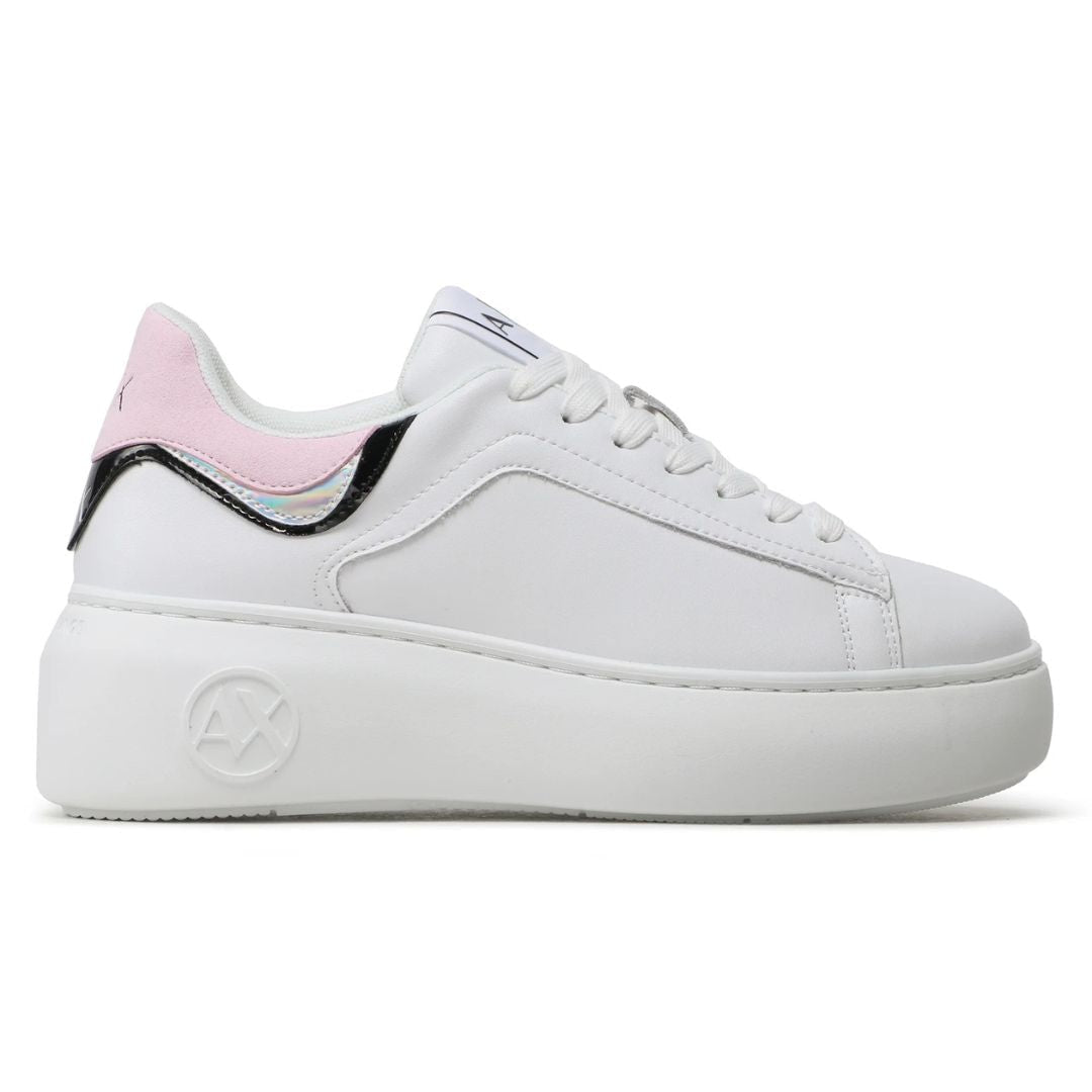 ARMANI EXCHANGE Platform Sneakers Women XDX108-WHTRSE - White/ Rose / 38