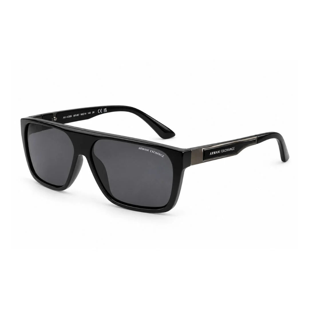 Armani Exchange Rectangula-1 Frame Sunglasses Unisex - BLK - Black