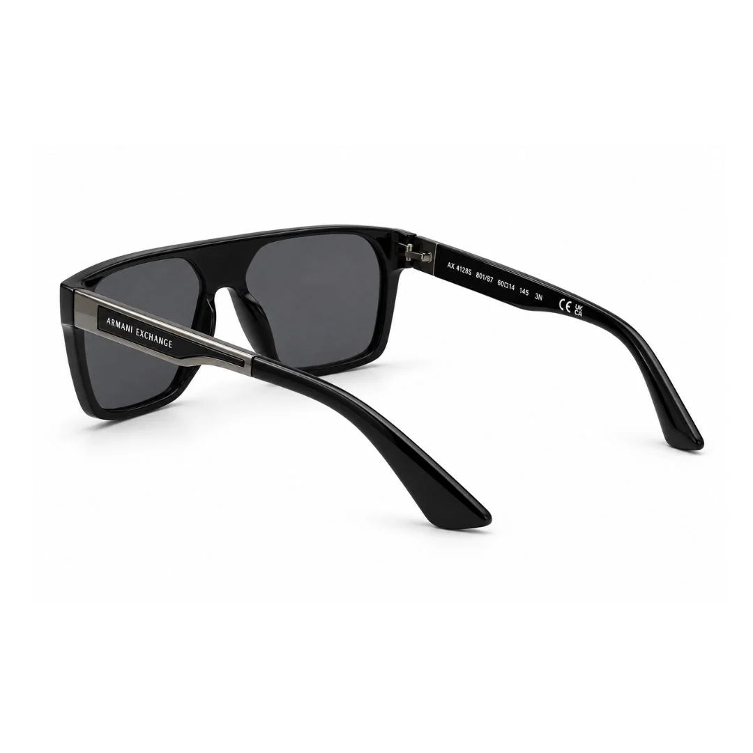 Armani Exchange Rectangula-1 Frame Sunglasses Unisex - BLK - Black