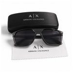 Armani Exchange Rectangula Frame Sunglasses Unisex - BLK - Black