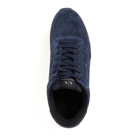 ARMANI EXCHANGE Retro Suede Leather Sneakers Men XUX231-NVY