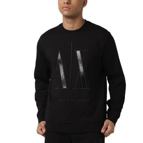 ARMANI EXCHANGE Round-Neck Sweatshirt with Icon Logo Sweatshirt - BLK - Black / XS