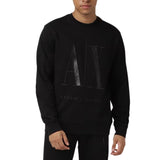 ARMANI EXCHANGE Round-Neck Sweatshirt with Icon Logo Sweatshirt - BLK