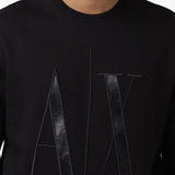 ARMANI EXCHANGE Round-Neck Sweatshirt with Icon Logo Sweatshirt - BLK