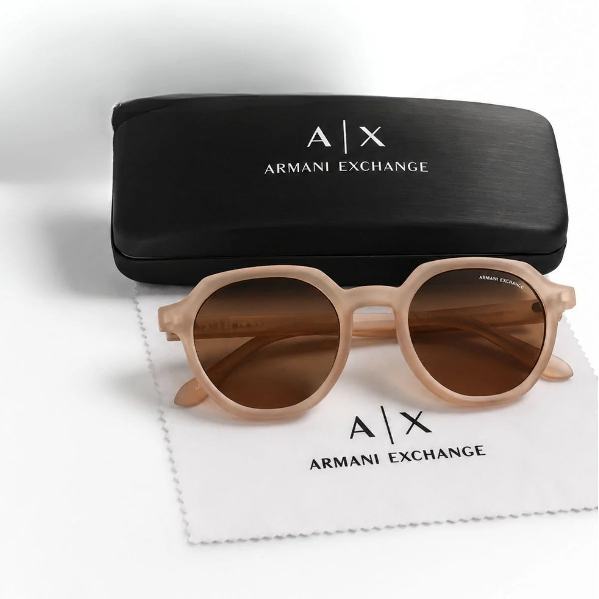 Armani Exchange Round Phantos Frame Sunglasses Unisex - BEG - Beige