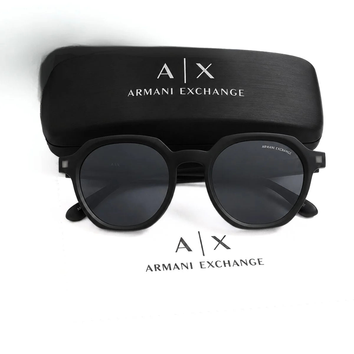 Armani Exchange Round Phantos Frame Sunglasses Unisex - GRY - Gray