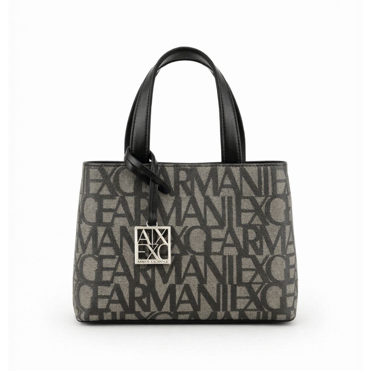 ARMANI EXCHANGE SHOPPER WITH LOGO LETTERING EMBOSSED ALL OVER - OLV - Olive