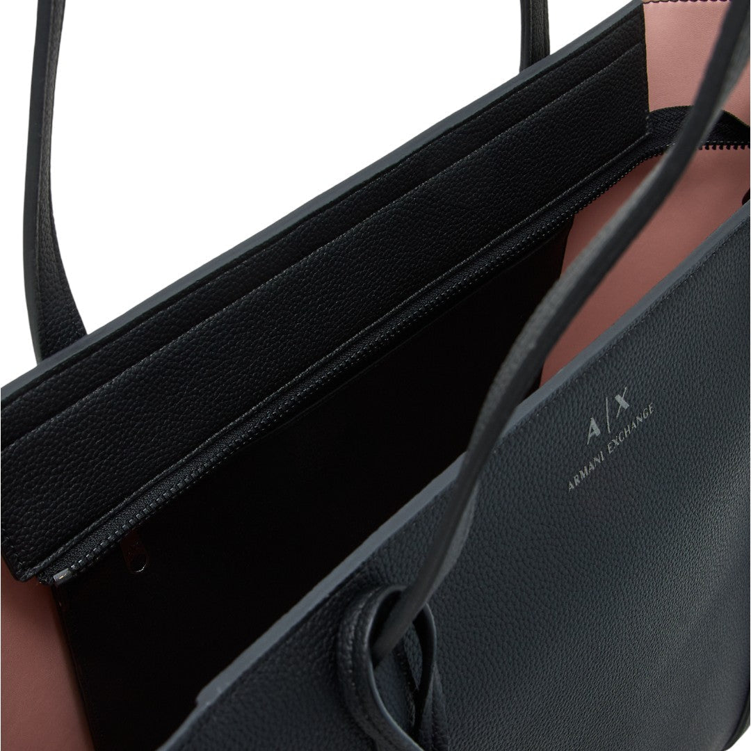 Armani Exchange Shoppers Top Handle Tote Bag - BLK - Black