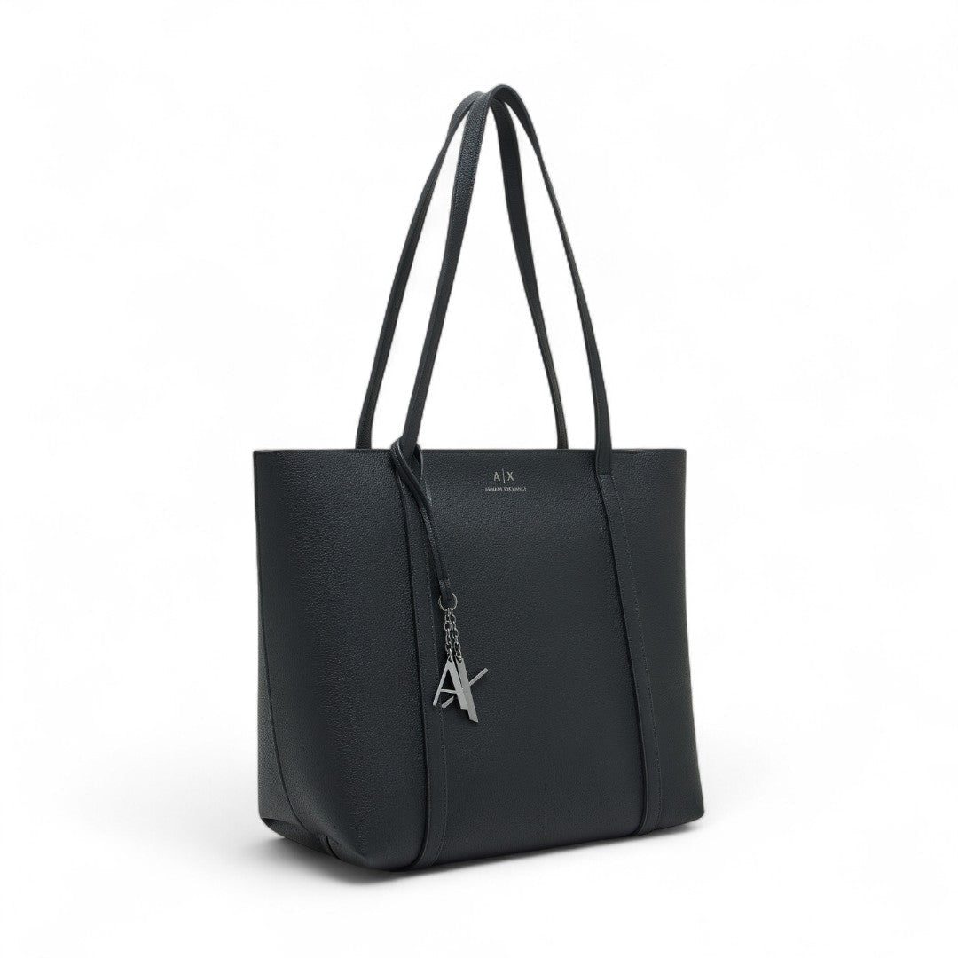 Armani Exchange Shoppers Top Handle Tote Bag - BLK - Black