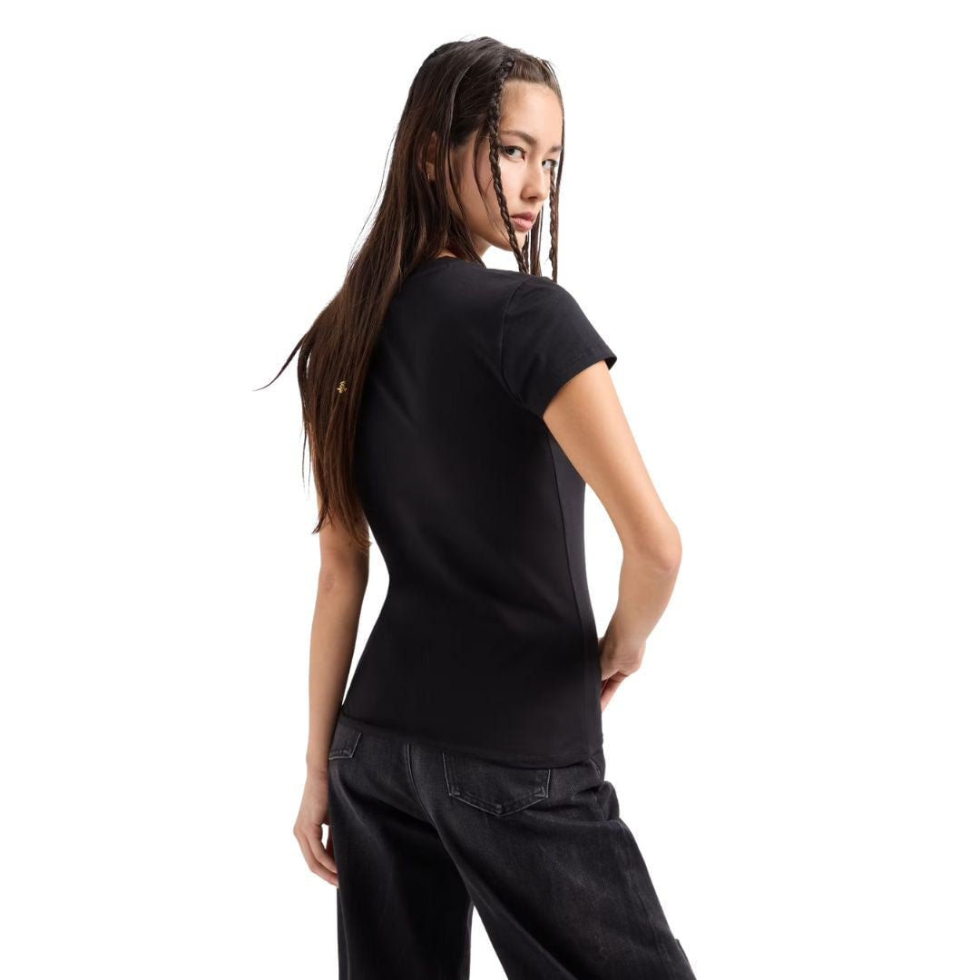 ARMANI EXCHANGE Stretch Cotton Jersey T-Shirt Women - BLK
