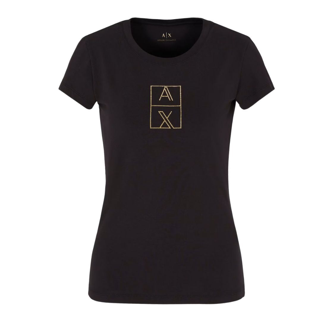 ARMANI EXCHANGE Stretch Cotton Jersey T-Shirt Women - BLK