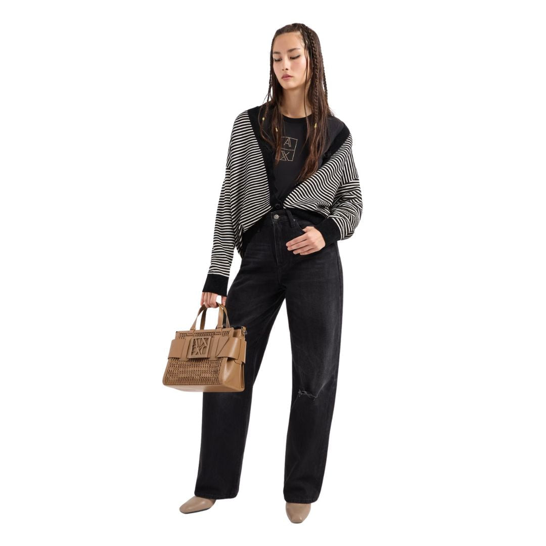 ARMANI EXCHANGE Stretch Cotton Jersey T-Shirt Women - BLK