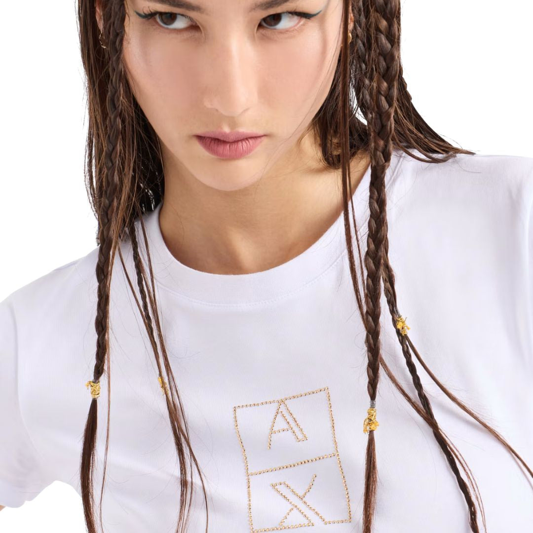 ARMANI EXCHANGE Stretch Cotton Jersey T-Shirt Women - WHT