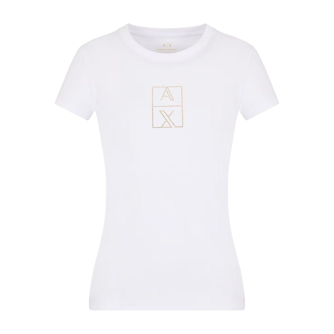 ARMANI EXCHANGE Stretch Cotton Jersey T-Shirt Women - WHT