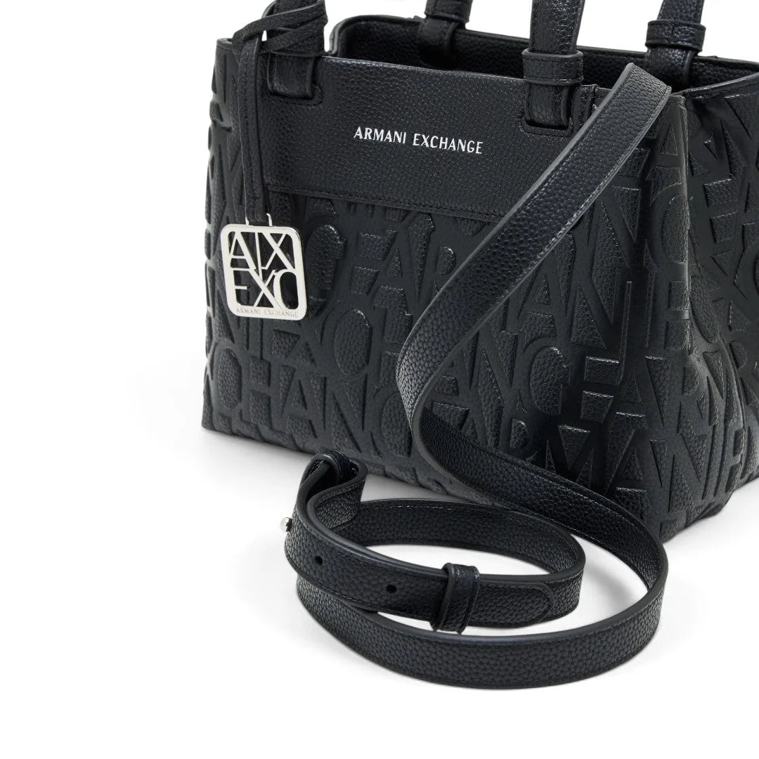 ARMANI EXCHANGE Tote Shopping Bag With Coated Belts XW001576-BLK - Black