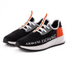 ARMANI EXCHANGE XUX058 Logo Sock Style Sneakers - BLKORG - Black/ Orange / 40 - Shoes