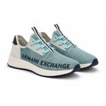ARMANI EXCHANGE XUX058 Logo Sock Style Sneakers - BLU - Blue / 40