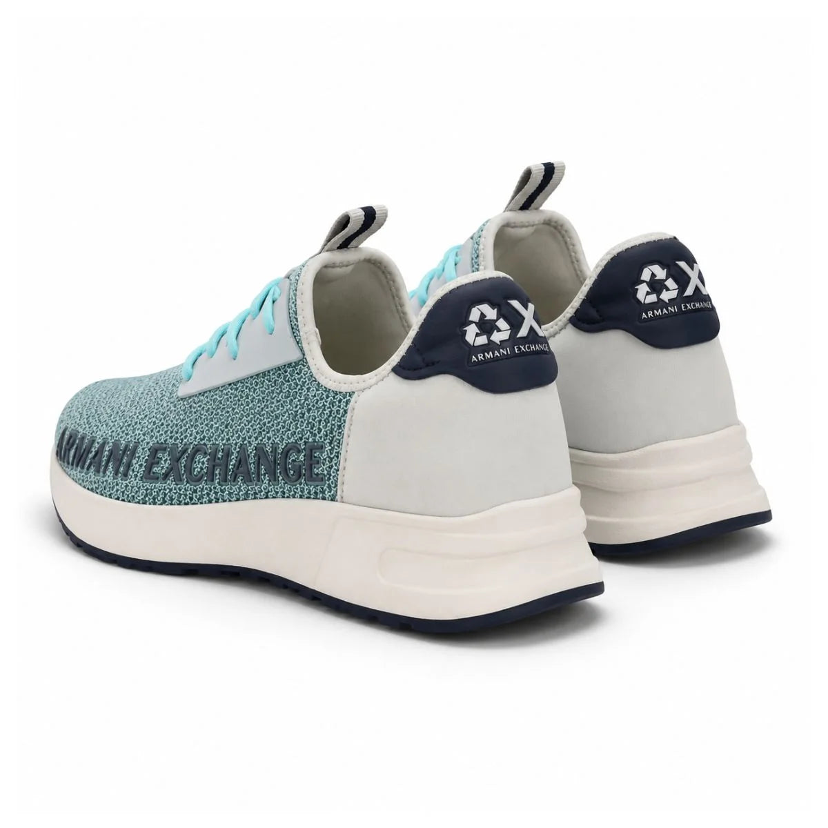 ARMANI EXCHANGE XUX058 Logo Sock Style Sneakers - BLU