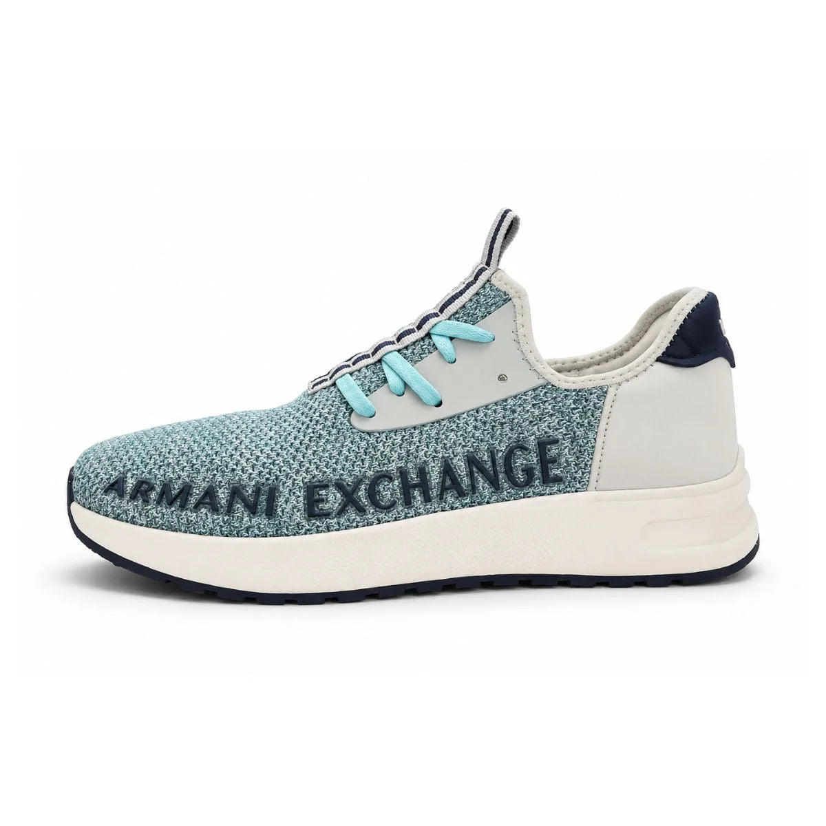 ARMANI EXCHANGE XUX058 Logo Sock Style Sneakers - BLU