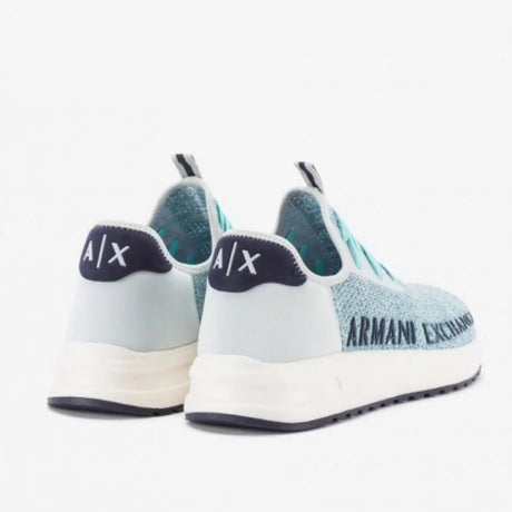 ARMANI EXCHANGE XUX058 Logo Sock Style Sneakers - BLU - Shoes