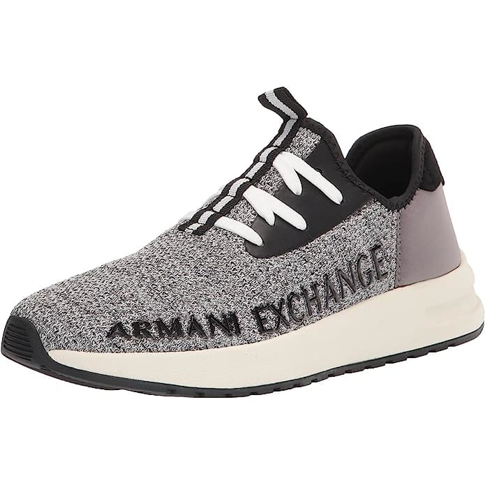 ARMANI EXCHANGE XUX058 Logo Sock Style Sneakers - GRY - Shoes
